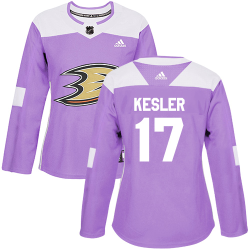 Adidas Ducks #17 Ryan Kesler Purple Authentic Fights Cancer Women's Stitched NHL Jersey